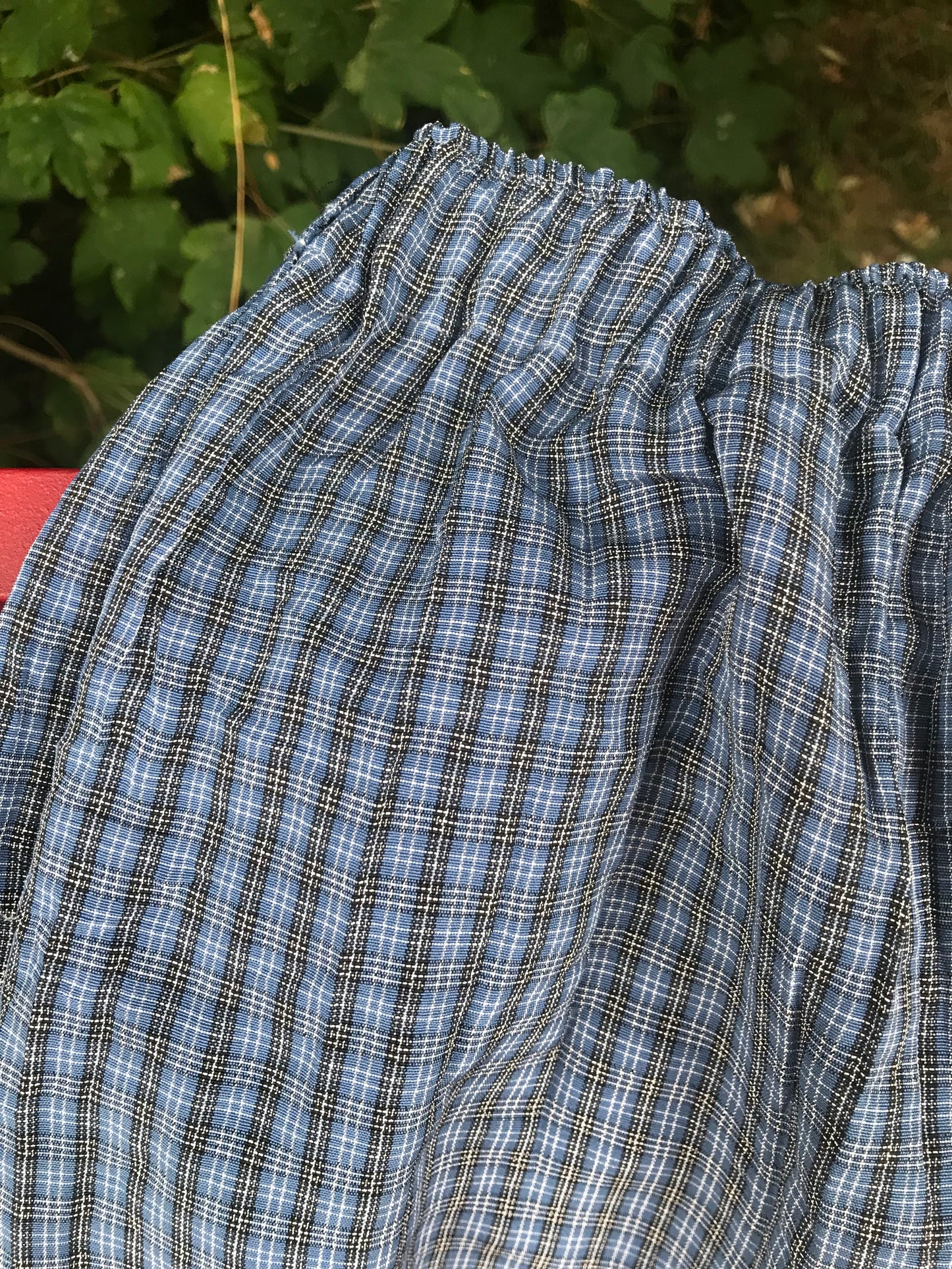 caleçon carreaux coton mélangé effet froissé