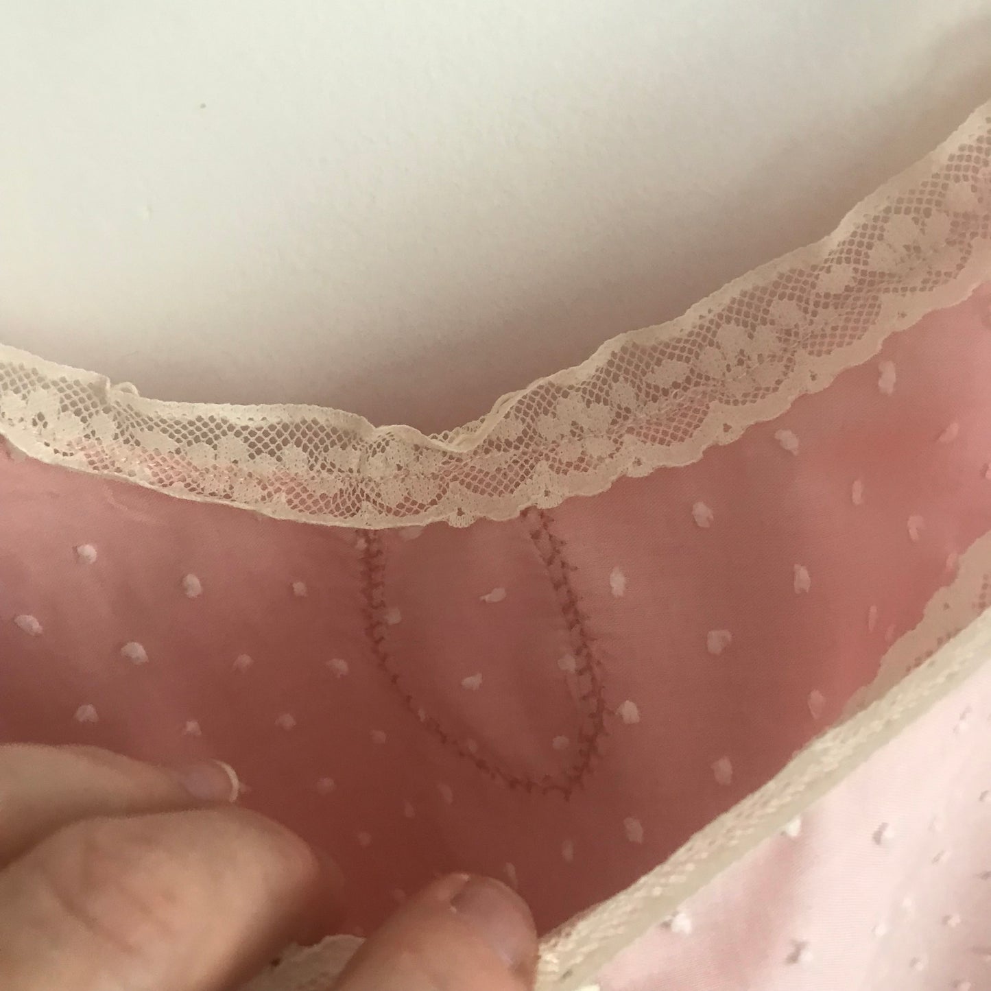 nuisette plumetis vieux rose