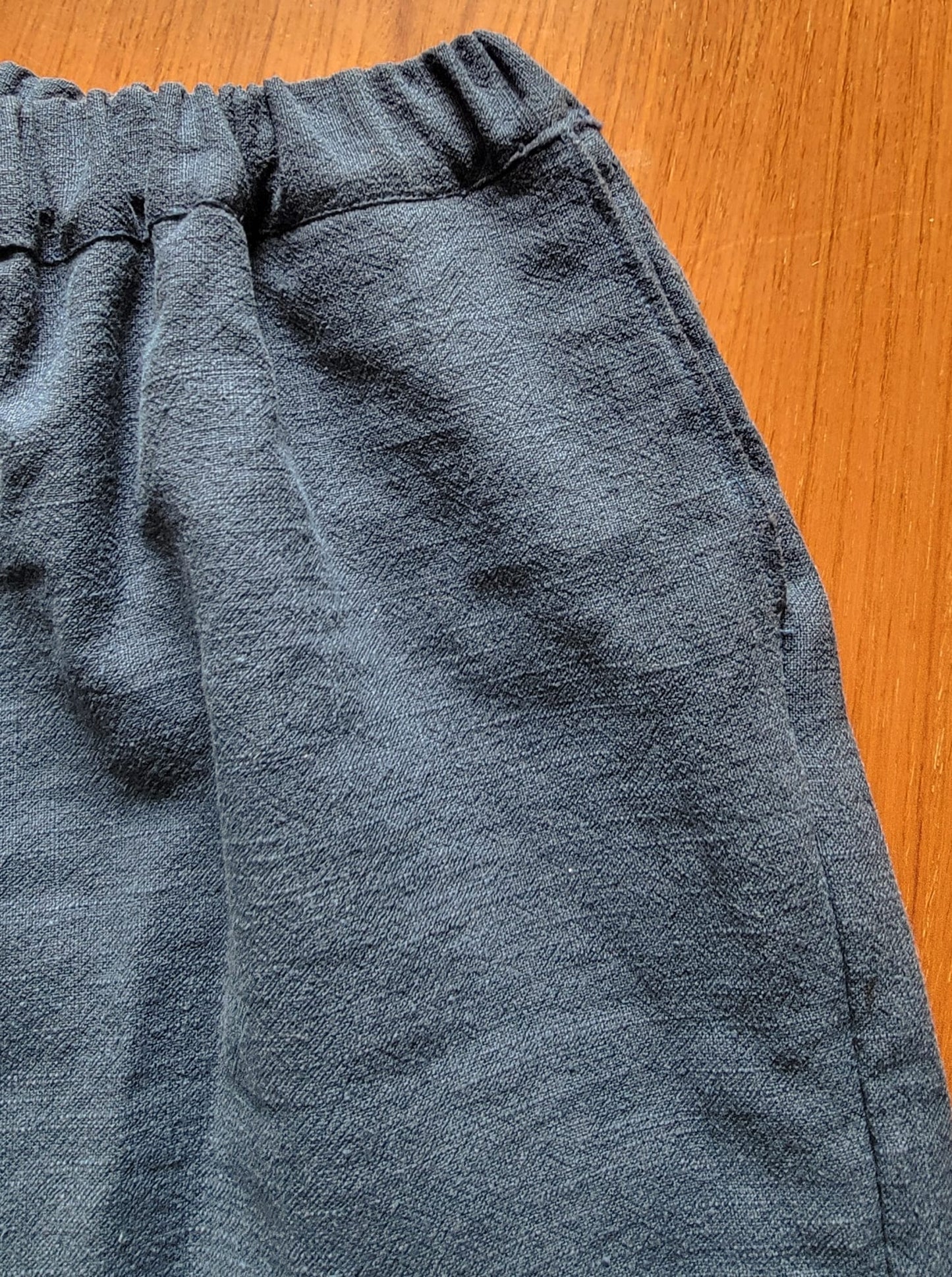 Short homme en lin lavé indigo