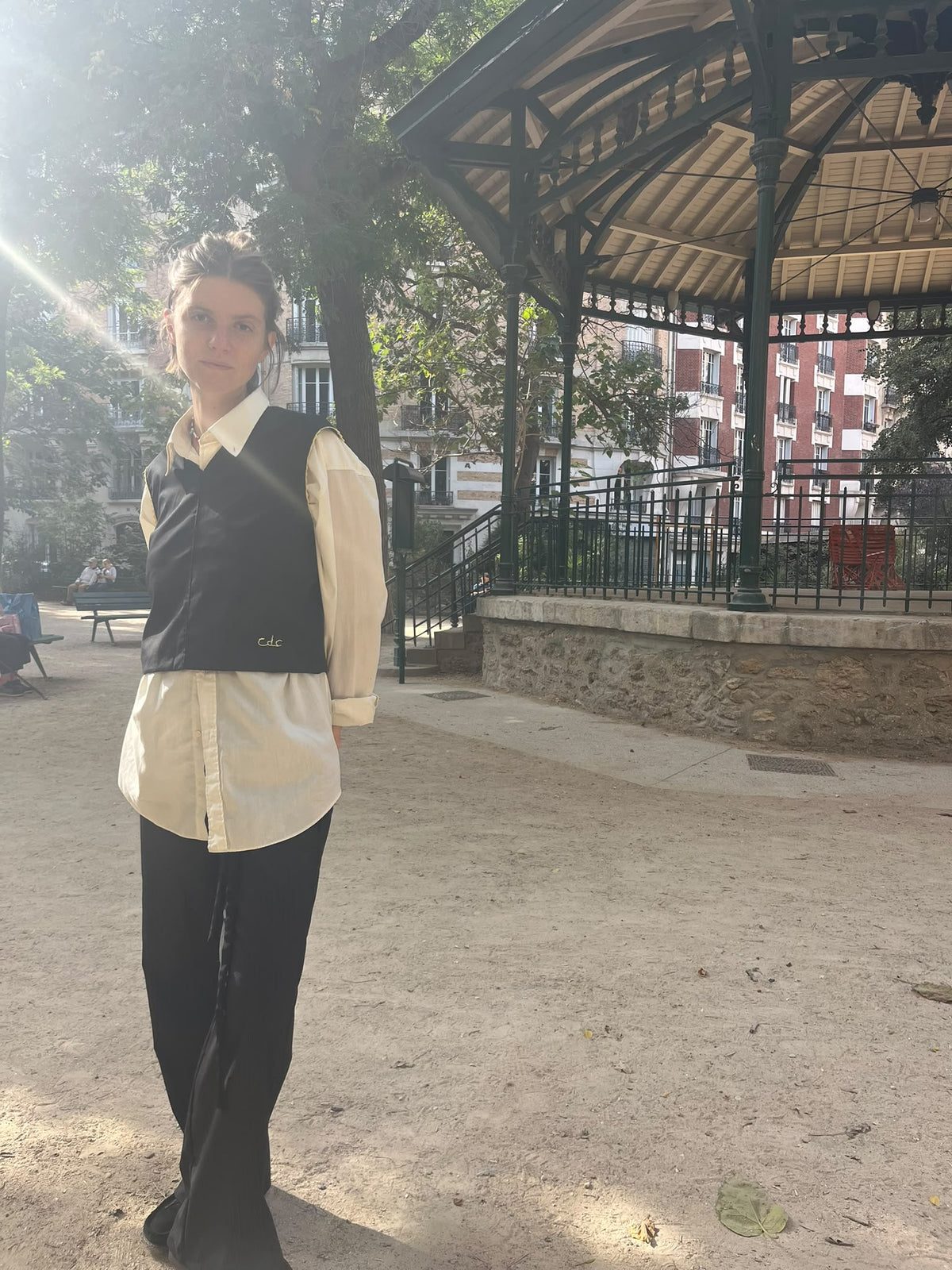 Haut croquet de l'ensemble pantalon
