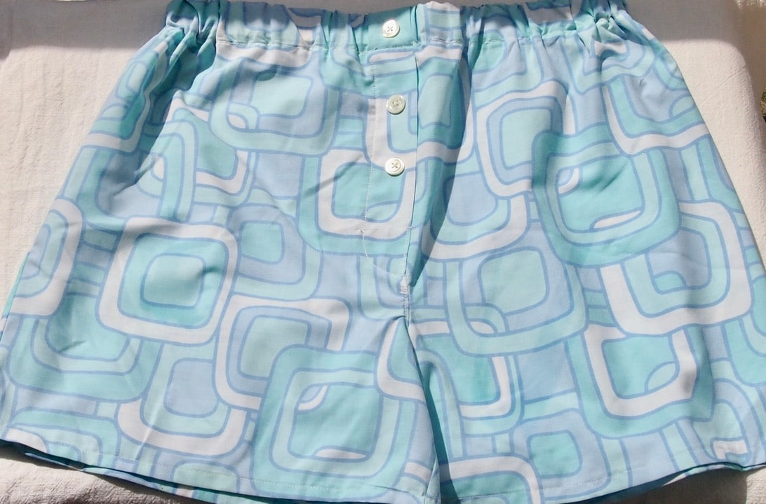 Caleçon tissu upcyclé turquoise clair