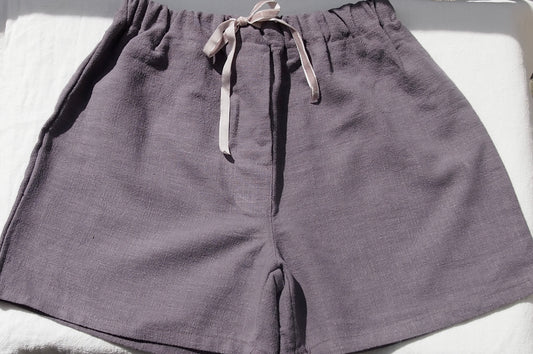 Caleçon violet doux demi ton lin lavé