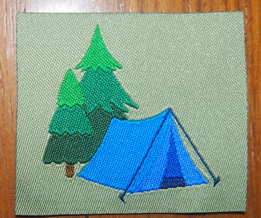 Etiquette brodée Tente