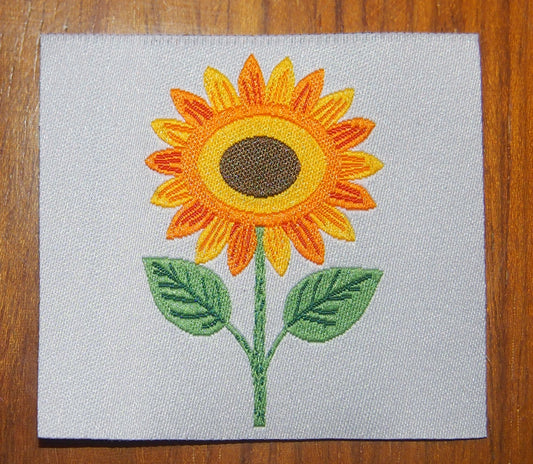 Etiquette brodée Tournesol