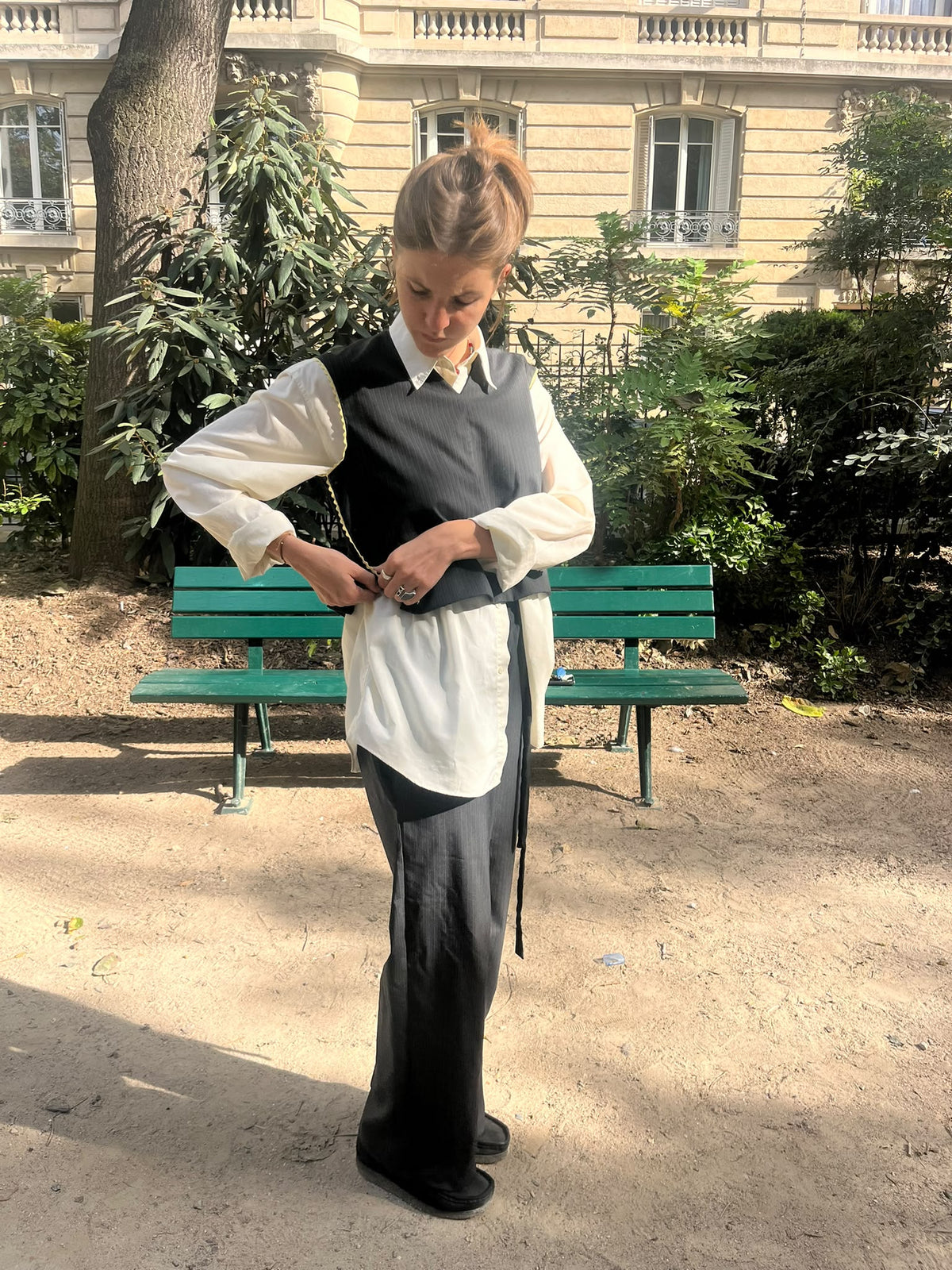 Pantalon rayé de l'ensemble haut croquet
