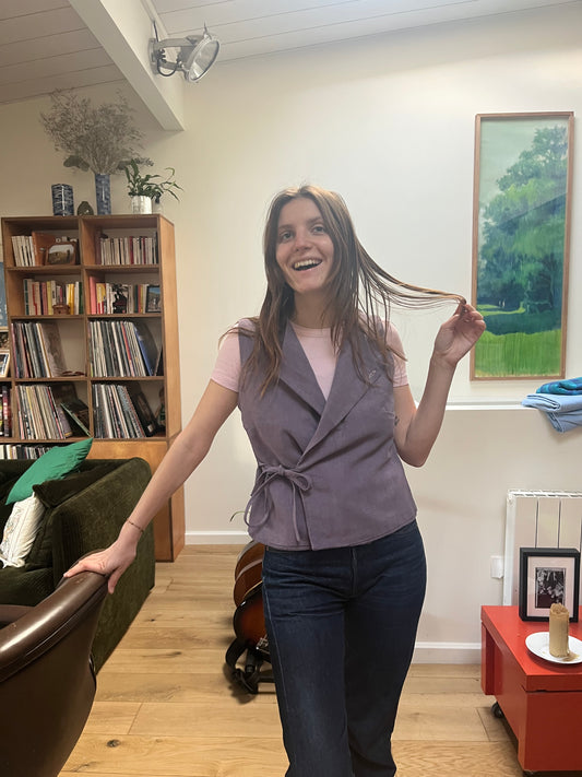 Ensemble coordonné lin lavé violet très doux