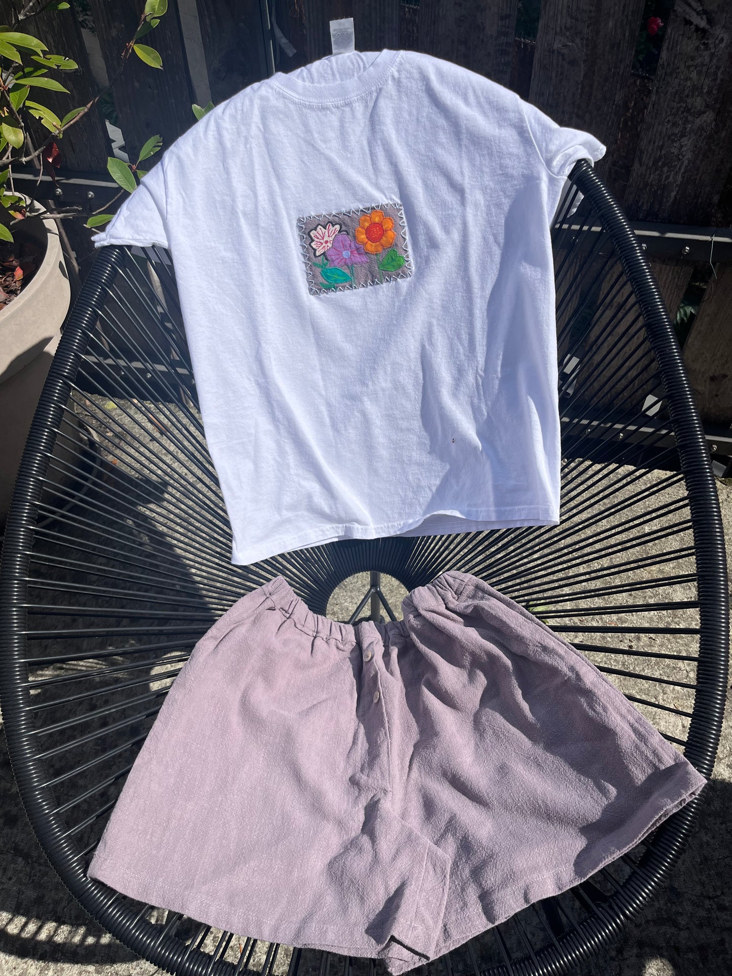 Duo T-shirt Jardin imaginaire/ Caleçon lin lavé taupe